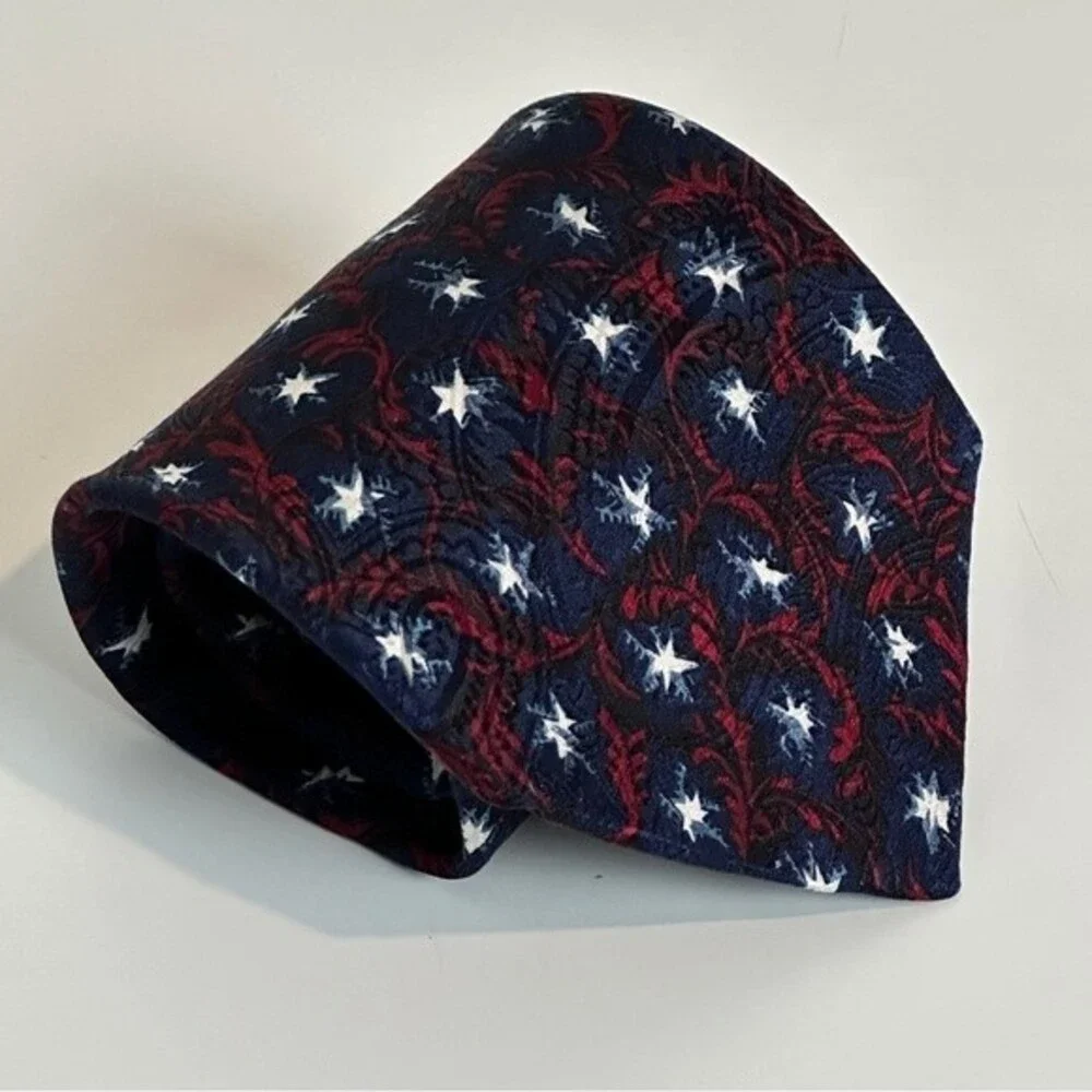 Christian Dior Silk Navy Red White Tie